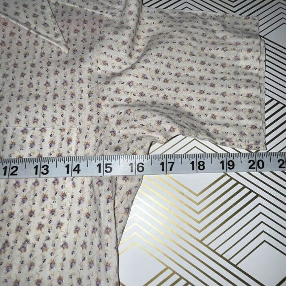 Girl’s Vintage Shirt Sz 12 Little Flowers Pointed Collar Button Down SS Spring - Picture 7 of 9